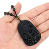 Glass Black Lucky Ruyi Guan Gong Buddha Dragon Sheep Stones Pendant Necklace Joker Sweater Chain Necklace Jewelry Gifts