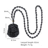 Glass Black Lucky Ruyi Guan Gong Buddha Dragon Sheep Stones Pendant Necklace Joker Sweater Chain Necklace Jewelry Gifts