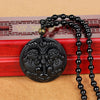 Glass Black Lucky Ruyi Guan Gong Buddha Dragon Sheep Stones Pendant Necklace Joker Sweater Chain Necklace Jewelry Gifts
