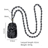 Glass Black Lucky Ruyi Guan Gong Buddha Dragon Sheep Stones Pendant Necklace Joker Sweater Chain Necklace Jewelry Gifts