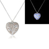 Glow In The Dark necklace Chocker Hollow Heart Locket Glowing Stone Pendant Stainless Steel Chain Necklace For Women