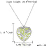 Glow In The Dark necklace Chocker Hollow Heart Locket Glowing Stone Pendant Stainless Steel Chain Necklace For Women