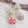 Glow In The Dark necklace Chocker Hollow Heart Locket Glowing Stone Pendant Stainless Steel Chain Necklace For Women