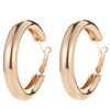 New Gold Color Circle Creole Earrings Stainless Steel Big Round Wives Hoop Earrings Gifts For Women OL Styles