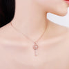 Gold Hollow Sun Flower Key Pendant Necklace For Women Simple CZ Zircon Gold Short Choker Neckalce Female Trendy Jewelry Gift