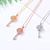 Gold Hollow Sun Flower Key Pendant Necklace For Women Simple CZ Zircon Gold Short Choker Neckalce Female Trendy Jewelry Gift