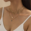 Gold Multi-Layer Chunky Necklaces For Women 2021 Hip Hop Chains Jewelry Statement Necklace For Sister Lady Accessories Gift