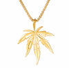 Gold Silver Plated Cannabiss Small Weed Herb Charm Necklace Maple Leaf Pendant Necklace Hip Hop Jewelry