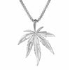Gold Silver Plated Cannabiss Small Weed Herb Charm Necklace Maple Leaf Pendant Necklace Hip Hop Jewelry