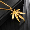 Gold Silver Plated Cannabiss Small Weed Herb Charm Necklace Maple Leaf Pendant Necklace Hip Hop Jewelry