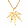 Gold Silver Plated Cannabiss Small Weed Herb Charm Necklace Maple Leaf Pendant Necklace Hip Hop Jewelry