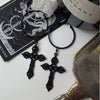 Goth Black Cross Rosary Necklace Chain Pendant Witchy Victorian Alternative Punk Witchy Statement Rock Jewelry Women Gift