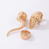 Goth Punk Snake Rings For Women Men Hip Hop Rock 3PCS Gold Color Ring Set Emo Snake Jewelry Slytherin Accessories Egirl Gift