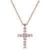 Gothic Cross Necklace Pink Purple Zircon Punk Pendant Necklace Vintage Y2K Heart Cross Chain Necklace for Woman Jewelry