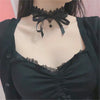 Gothic Lolita Women Aesthetic Choker Necklace Black Lace Choker Vintage Girls Collares Accessories Japanese Sweet Pendants
