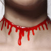 Gothic Punk Halloween Red Blood Drip Necklace For Women Red Dripping Blood Unique Choker Necklaces Horror Party Jewerly