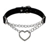Gothic Punk Leather Choker Necklace For Women Teens Girls Rivet Heart Cross Collar Necklace Rock  Jewelry Gifts