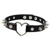 Gothic Punk Leather Choker Necklace For Women Teens Girls Rivet Heart Cross Collar Necklace Rock  Jewelry Gifts