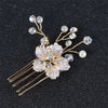 New Hair Jewelry Gold Women Crystal Comb Bride Hair Accessories Handmade Wedding Flower Hair Comb Headdress FS012