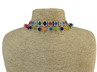 Handmade Bohemian Choker Necklaces Ball Colorful Pompoms Pendants Necklaces Statement Charm Colorful Necklace Party Gift