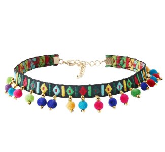 Handmade Bohemian Choker Necklaces Ball Colorful Pompoms Pendants Necklaces Statement Charm Colorful Necklace Party Gift