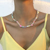 Handmade Bohemian Imitation Pearl Resin Fruit Seed Beads Necklace  Bohemia Collar Summer Beach Women Trendy Chokers Jewelry