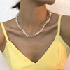 Handmade Bohemian Imitation Pearl Resin Fruit Seed Beads Necklace  Bohemia Collar Summer Beach Women Trendy Chokers Jewelry