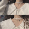 Handmade Summer Gothic handmade Clavicle Chain necklace white vintage lace Pearl Short choker necklace women jewelry