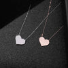 Heart Sainless Steel Necklace For Women Rose Gold Silvery Chain For Lover Pendant Necklaces Female Wedding Jewelry