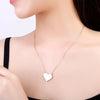 Heart Sainless Steel Necklace For Women Rose Gold Silvery Chain For Lover Pendant Necklaces Female Wedding Jewelry