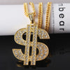 Hip Hop Nightclub Exaggerated Gold Dollar Sign Gold Necklace Men and Women Trend Personality Pendant chain on the neck Gift