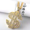 Hip Hop Nightclub Exaggerated Gold Dollar Sign Gold Necklace Men and Women Trend Personality Pendant chain on the neck Gift
