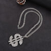 Hip Hop Nightclub Exaggerated Gold Dollar Sign Gold Necklace Men and Women Trend Personality Pendant chain on the neck Gift