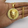 Hip Hop Stainless steel Jewelry Iced Out Gold Bling Lion Head Pendant Men Necklace Filled For Men Gift Drop shipping