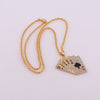 Hip Hop Zircon Playing Card Flush Straight Pendant Necklaces For Women Men's Golden Punk Necklace 2022 Trend Jewelry