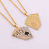 Hip Hop Zircon Playing Card Flush Straight Pendant Necklaces For Women Men's Golden Punk Necklace 2022 Trend Jewelry
