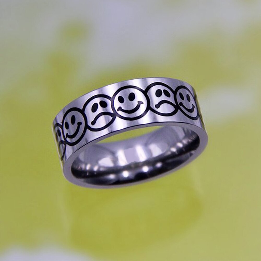 Hip-hop Stainless Steel Creative Punk Butterfly Flame Ring Vintage Gothic Cross Rings For Women Men Couple  Jewelry