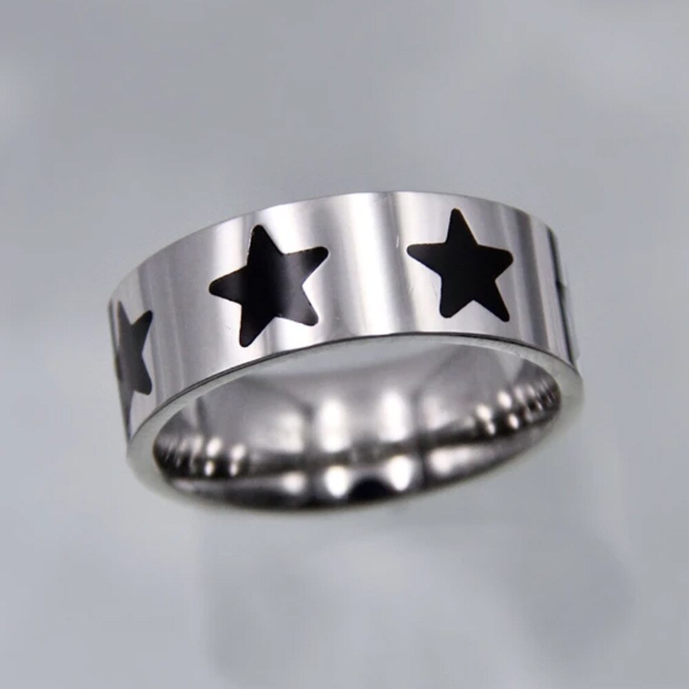 Hip-hop Stainless Steel Creative Punk Butterfly Flame Ring Vintage Gothic Cross Rings For Women Men Couple  Jewelry