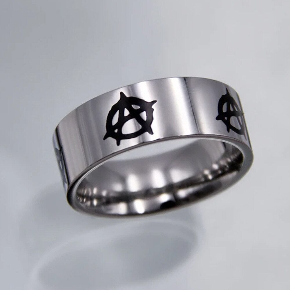 Hip-hop Stainless Steel Creative Punk Butterfly Flame Ring Vintage Gothic Cross Rings For Women Men Couple  Jewelry