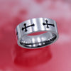 Hip-hop Stainless Steel Creative Punk Butterfly Flame Ring Vintage Gothic Cross Rings For Women Men Couple  Jewelry