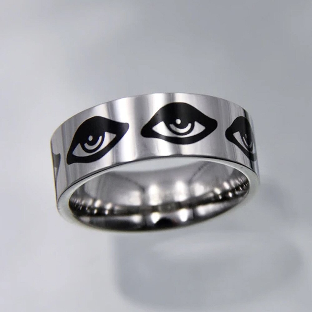 Hip-hop Stainless Steel Creative Punk Butterfly Flame Ring Vintage Gothic Cross Rings For Women Men Couple  Jewelry