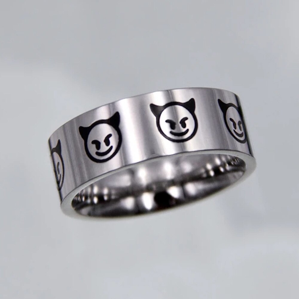 Hip-hop Stainless Steel Creative Punk Butterfly Flame Ring Vintage Gothic Cross Rings For Women Men Couple  Jewelry