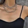 Hiphop Multi Layer Chain Necklace Gold Punk Choker Necklace for Women Statement Chain Decoration on the Neck Gifts