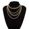 Hiphop Multi Layer Chain Necklace Gold Punk Choker Necklace for Women Statement Chain Decoration on the Neck Gifts