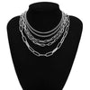 Hiphop Multi Layer Chain Necklace Gold Punk Choker Necklace for Women Statement Chain Decoration on the Neck Gifts