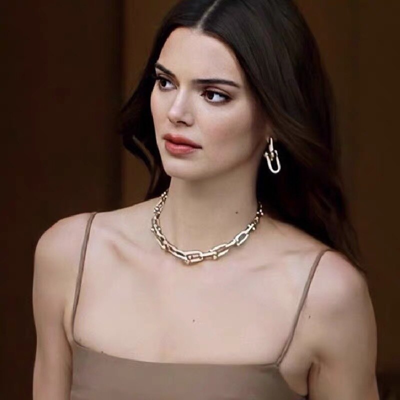 Hiphop Necklace Vintage Metal Chain Chokers Necklaces for Women U Shape Chain Necklace Punk Jewelry Gothic Colliers 2021