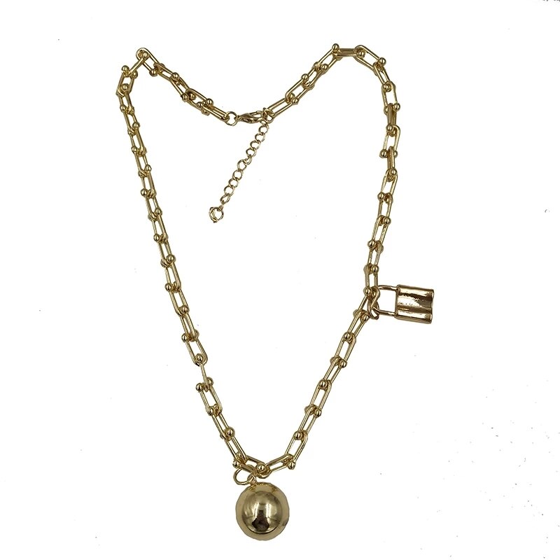 Hiphop Necklace Vintage Metal Chain Chokers Necklaces for Women U Shape Chain Necklace Punk Jewelry Gothic Colliers 2021