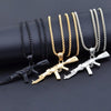 Hiphop Punk Gun Necklace Pendant Male 4Size Chain Hip Hop Jewelry Men Stainless Steel/Black/Gold Color Bijoux AK47 Necklace