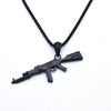 Hiphop Punk Gun Necklace Pendant Male 4Size Chain Hip Hop Jewelry Men Stainless Steel/Black/Gold Color Bijoux AK47 Necklace