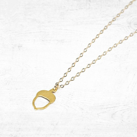 Hollow Gold Simple Pinecone Acorn Oak Pine Cone Shape Choker Chain Necklace Forest Plant Tree Fruit Minimalist Women Gifts